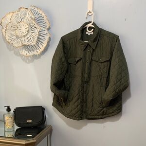 My style green quilted jacket, lightweight size large